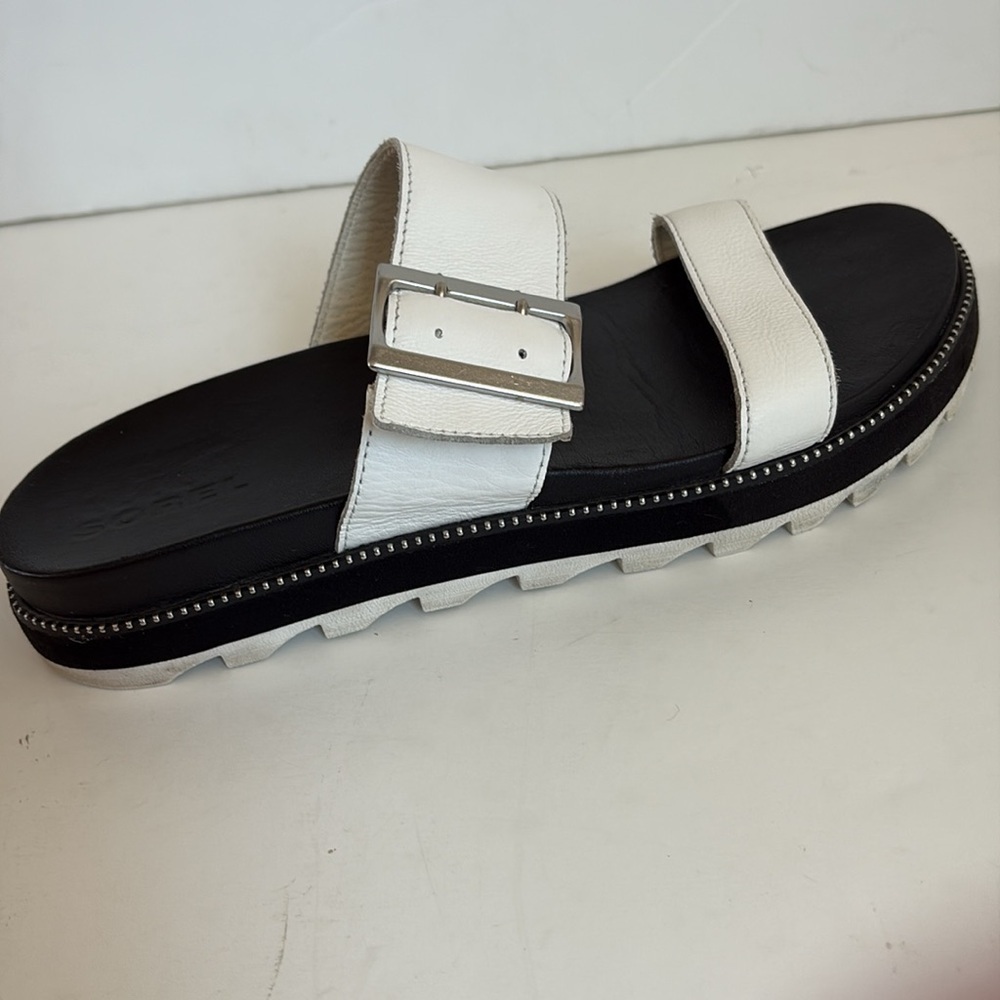 Sorel white Roaming Roaming Buckle Slides slide sandal slip on silver buckle - Picture 11 of 16